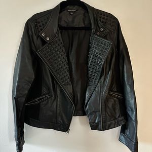 Rock Republic Faux Leather Jacket; size L; black